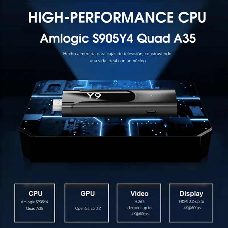 ABFN-1 Set Black M98 Y9 TV Stick Android 11 S905 HD 4K 3D 2GB + 16 GB ثنائي واي فاي لغة التحكم عن بعد مشغل الوسائط صندوق التلفزيون الذكي