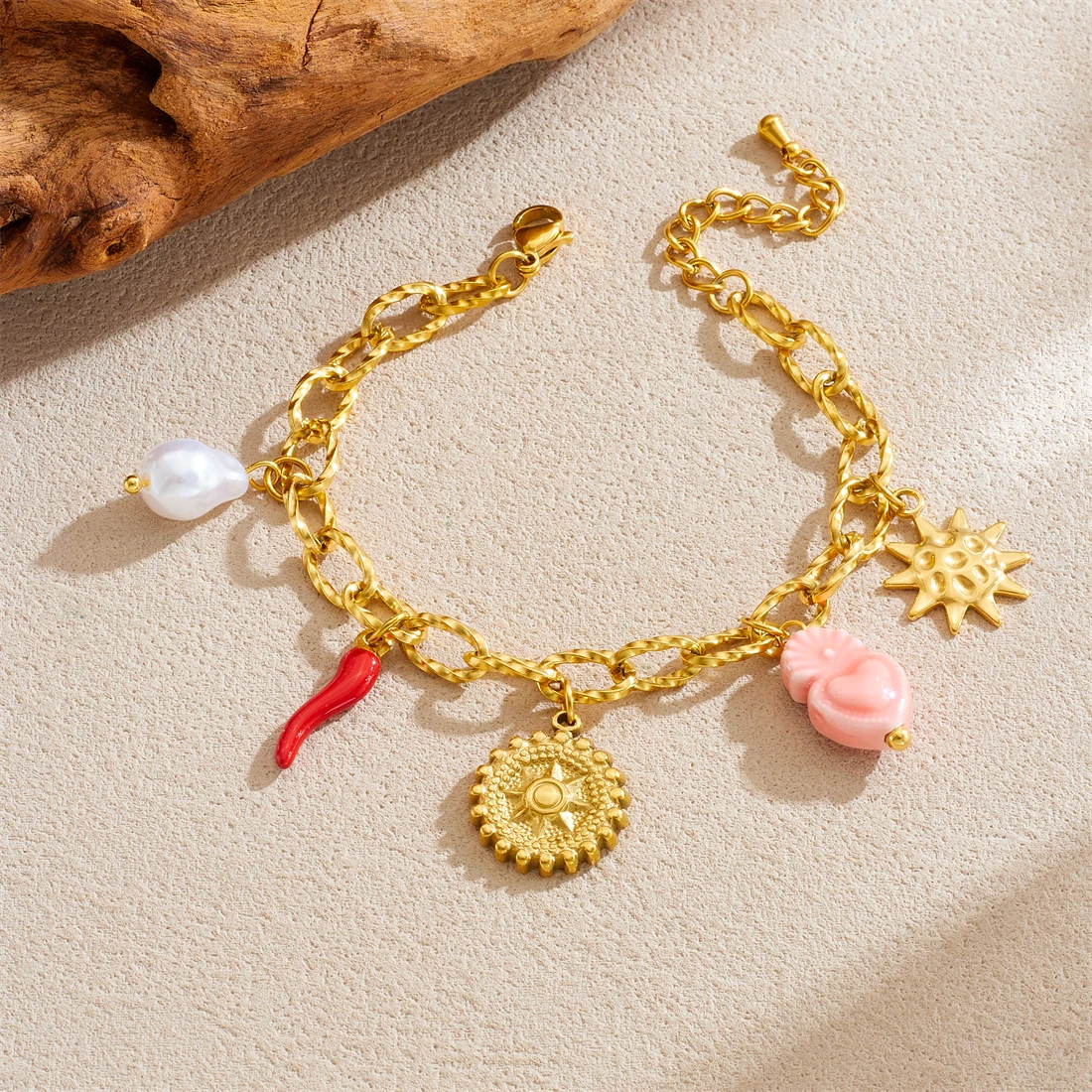 DIEYURO 316L 스테인레스 스틸 골든 라운드 썬 - Ceramic Link Bracelet 리뷰 및 가격