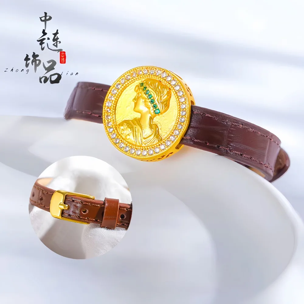 Micro inlaid Queen watch bracelet high sense 9999gold