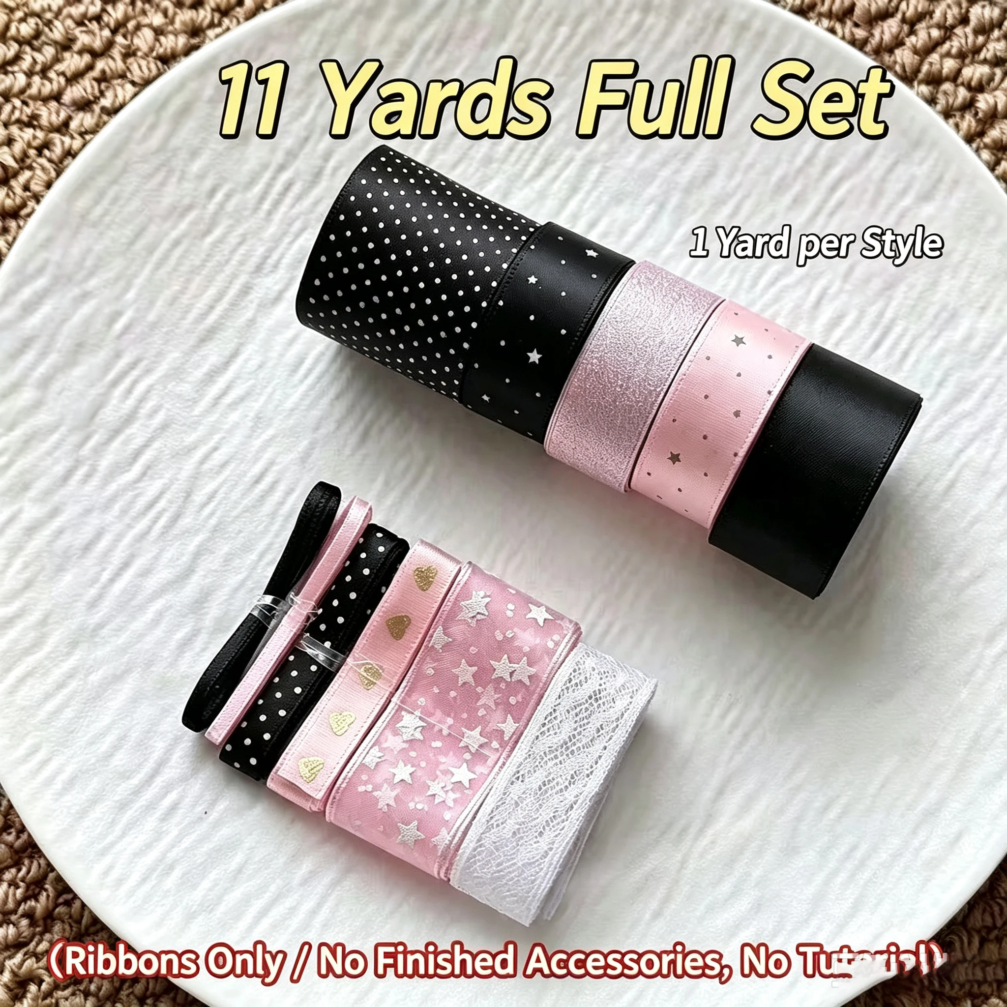 10-teiliges Set mit koreanischen Polka-Dot-Bändern, handgemachtes DIY-Material, Geschenkverpackung, Dekorationsband, Geburtstagsgeschenk-Dekorationsband – Detail 3