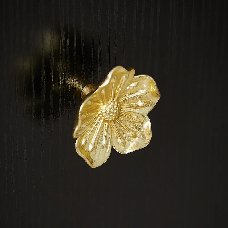 

8PCS Solid Brass Plum Blossom Furniture Pulls Handles Drawer Knobs Cupboard Wardrobe Closet Dresser Cabinet Door Pulls
