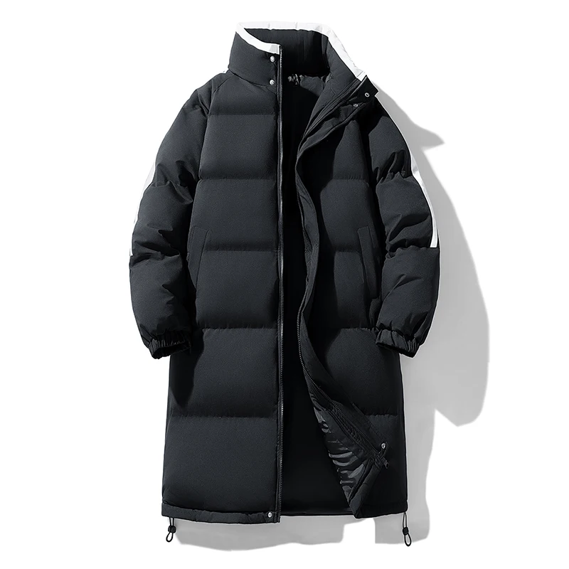 

Mid-Length Cotton-Padded Jackets High Quality 2024 Winter Men's Solid Thick Down Coat Streetwear Loose Windproof Warm Top Parkas