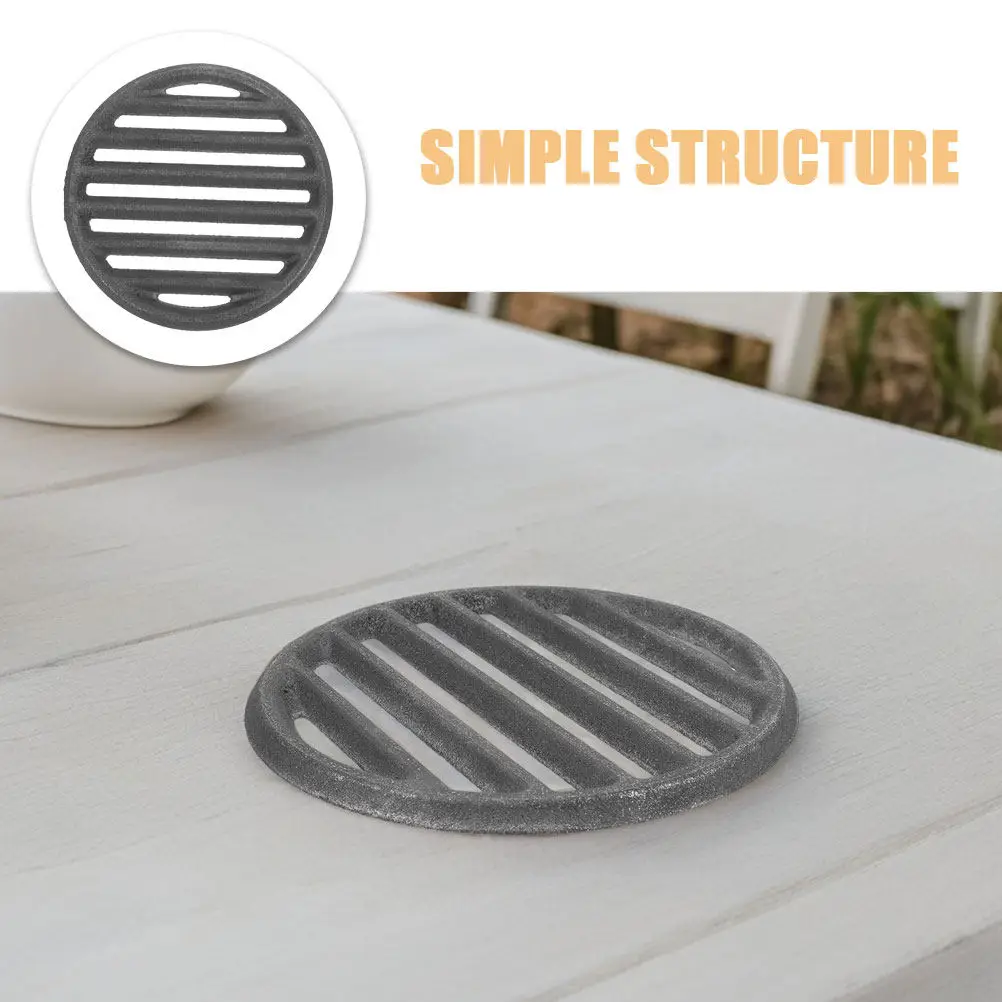 Cast Iron Round Grill Grate 13Cm Heavy Duty Heat Retaining Bbq Accessory Ideal for Outdoor Cooking Smoking Roasting Camping