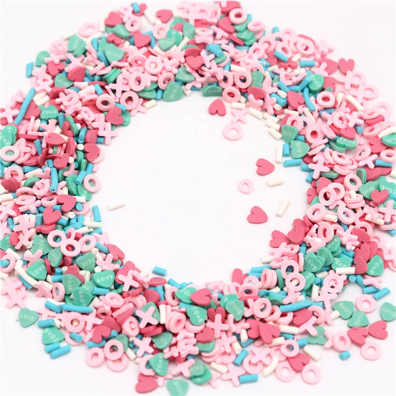 10g Heart Polymer Clay Lovely Cute Heart Clay Slices Valentine Sprinkles for DIY Craft Slime Filling Nails Art Accessories