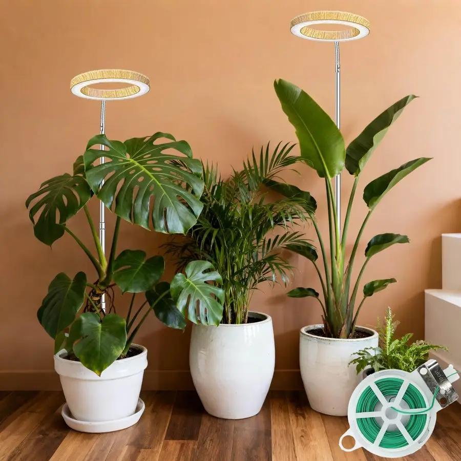 

Светильник для комнатных растений полного спектра, 6.3 LED, с имитацией древесины, регулируемый по высоте (11.863 дюйма), лампа для выращивания растений