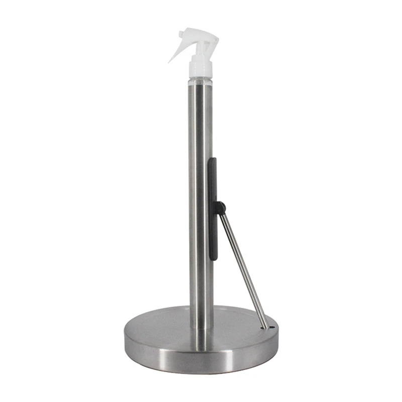 

1 Piece 2 In 1 Paper Towel Holder Stand Under Cabinet Papertowels Roller With Spray Bottle