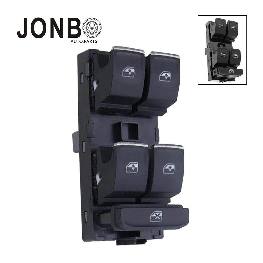 JONBO 5E0959857A 5E0959857E 5ED959857 Power Window Switch Control Button With Chrome For Skoda Octavia Fabia 2013-2018