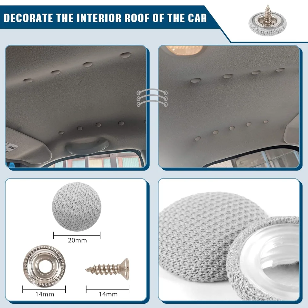Kit 90 Grey Staples, Screwdriver, Measuring tape, Colored needles, For repairing the car roof and decorating the upper