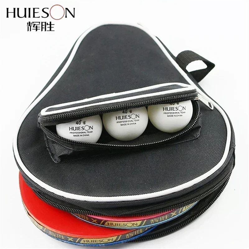 Huieson Super Size Gourd Shape Table Tennis Racket Container Bag for 2 Rackets and 3 Balls Big Capacity Table Tennis Case