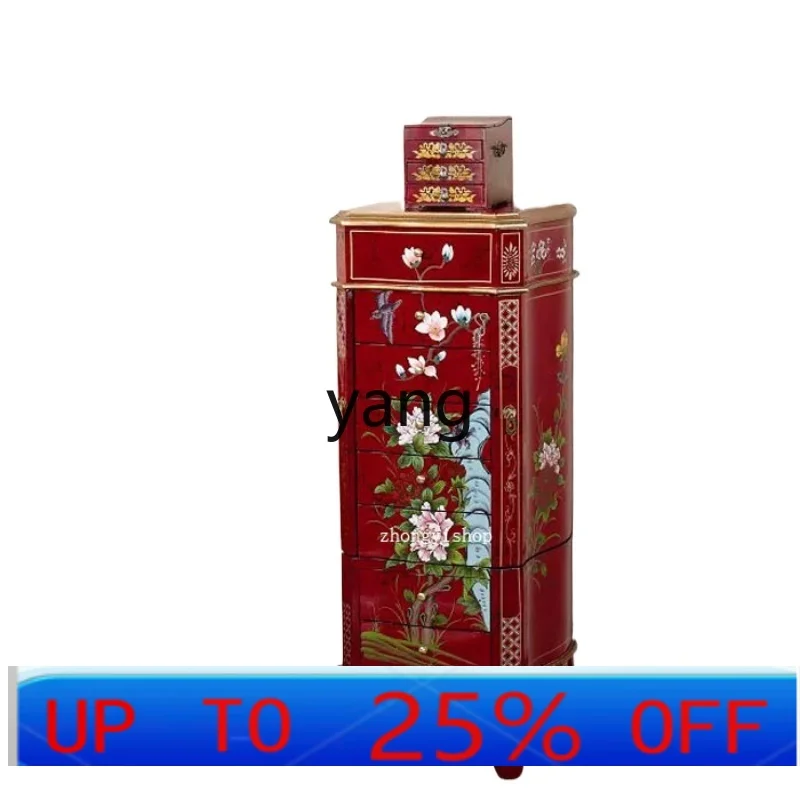 Lcx new Chinese furniture double door jewelry cabinet storage seven bucket jewelry cabinet