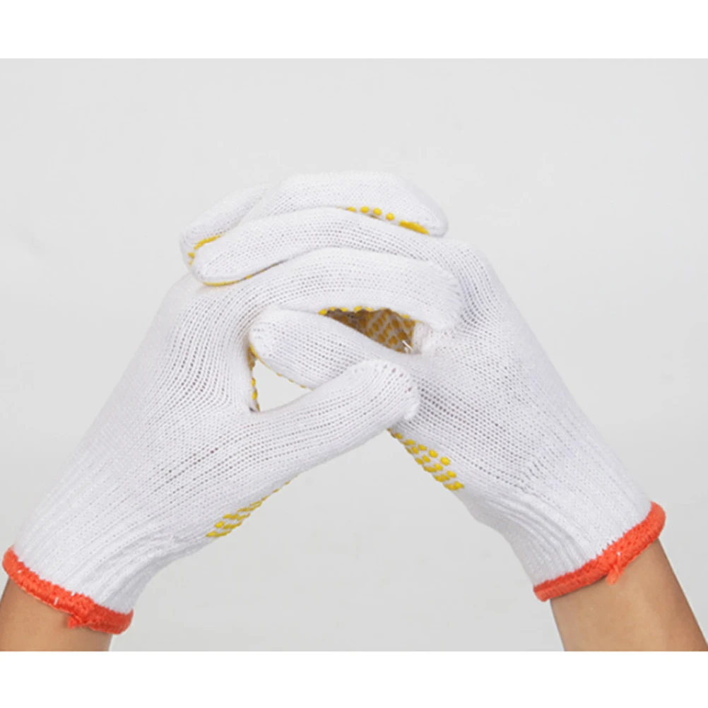 

12 Pairs Thickened Wear-Resistant Labor Protection Cotton Gloves Oil Proof Acid Alkali Corrosion Resistant For Building Mining