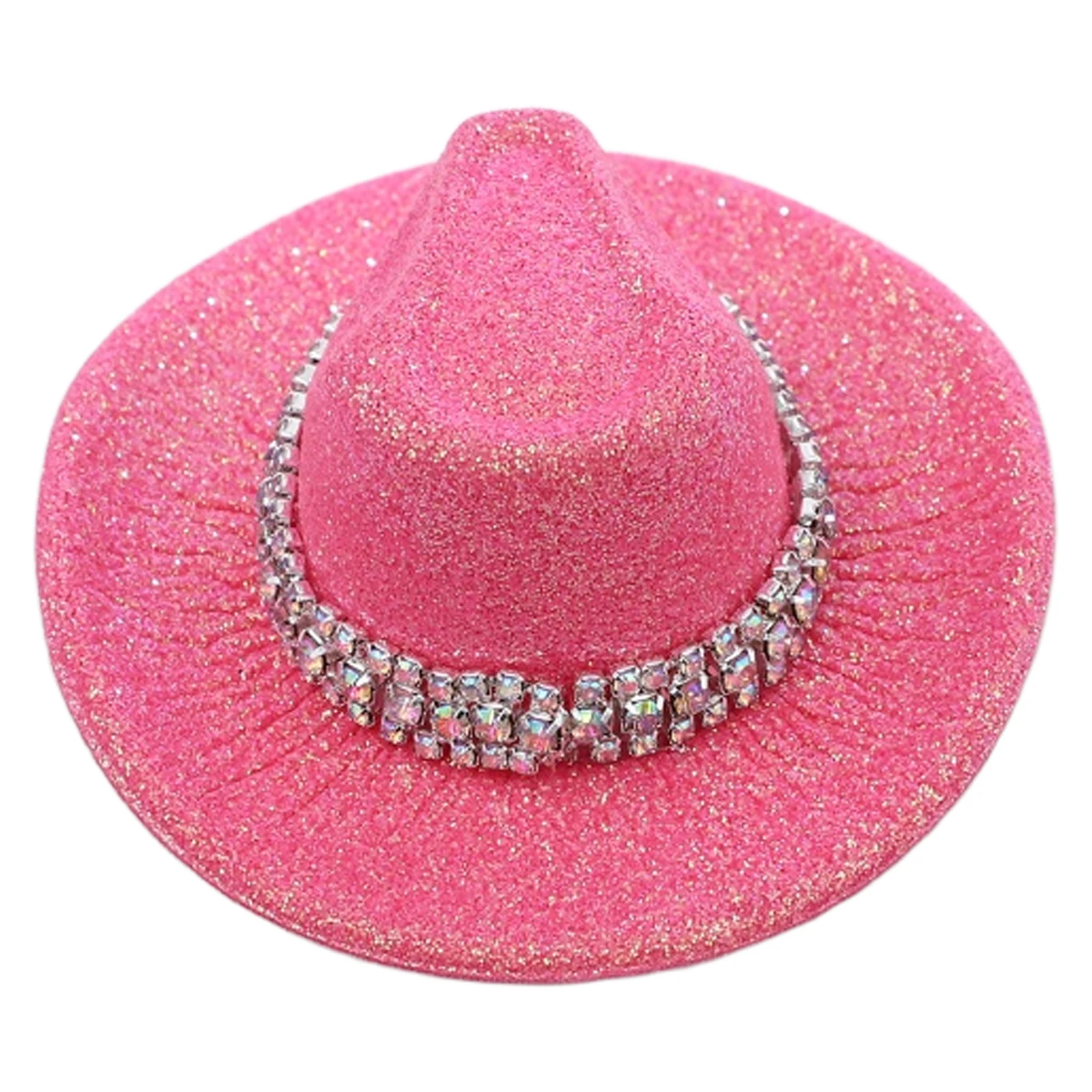 Cappelli da cowboy occidentali glitterati Mini cappello da cowgirl Decorazioni per feste in discoteca Accessori per costumi cosplay