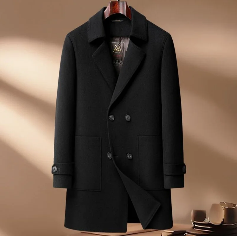 High Quality Men's Warm Wool Overcoat Winter Detachable Down Liner Top Woolen Coat Outwear Solid Thicken Windbreaker Jacket
