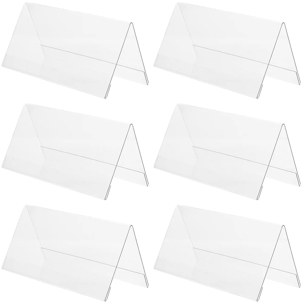 

6Pcs Clear Acrylic Seat Signs Table Number Holders for Events Weddings Desk Name Plates Reusable Display Stands Blank Invitation