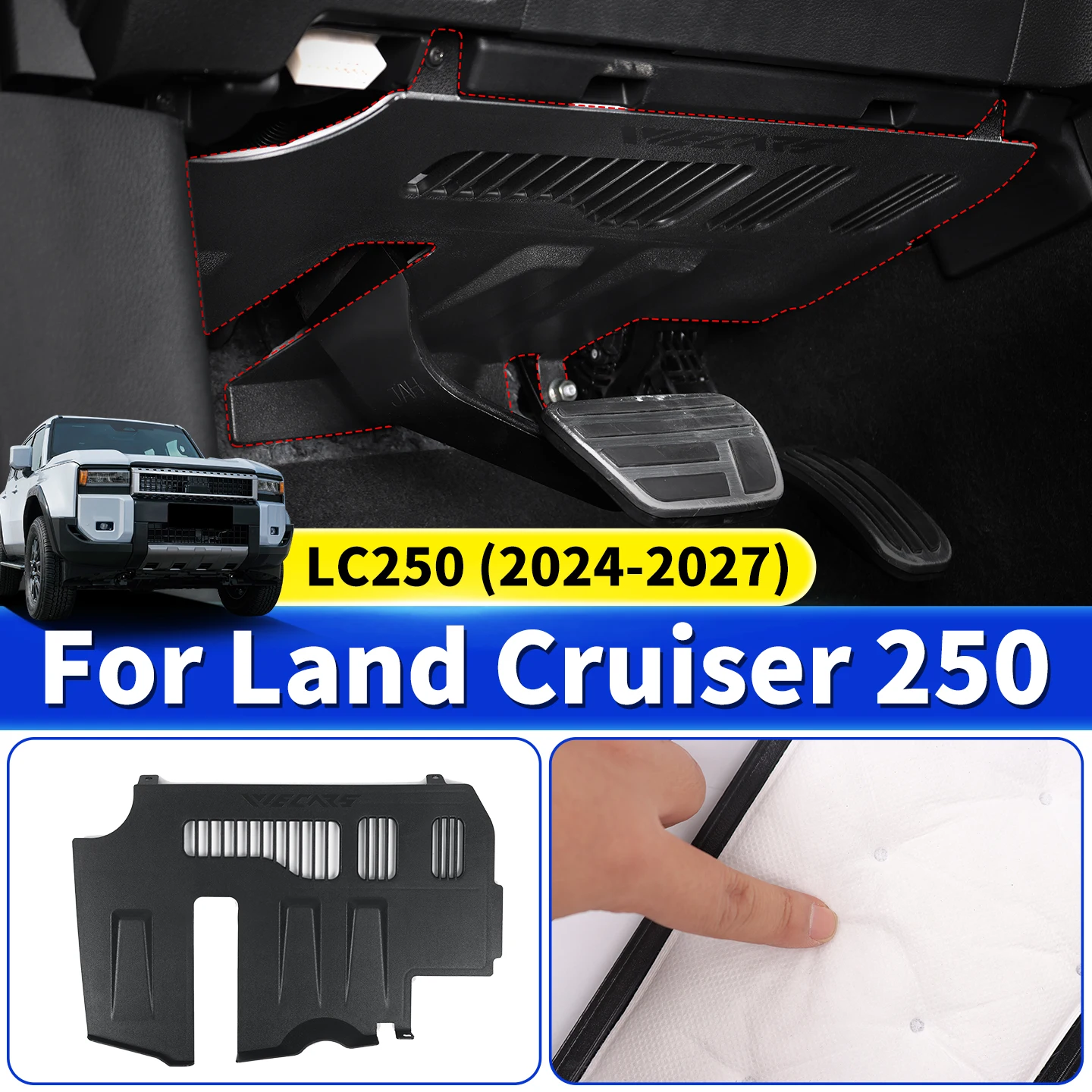 For Toyota Land Cruiser LC250 J250 2024-2027 Dashboard Lower Cover Panel Soundproof Insulation Interior Modification Accessories