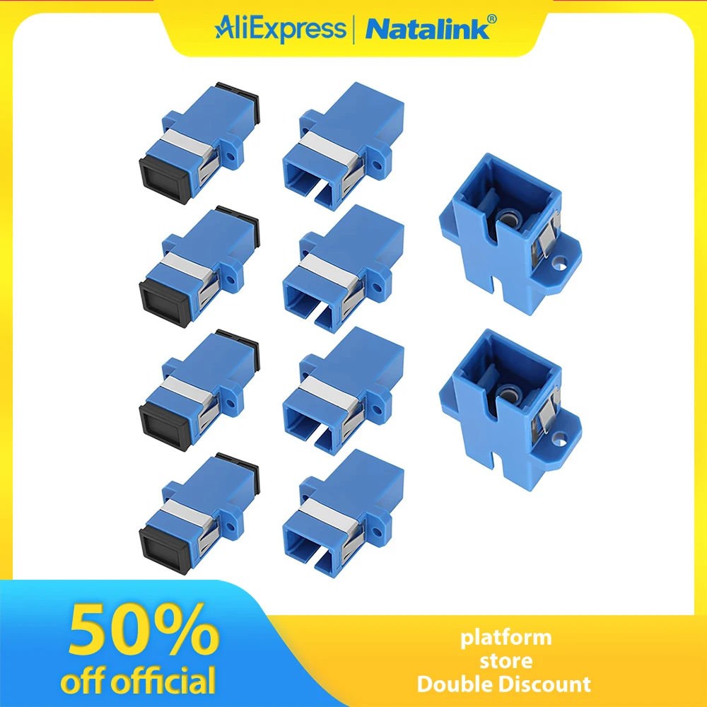Natalink SC-SC Fibre Optic Coupler Adapter SC/UPC Female to Female Simplex Singlemode Network Internet Converter Connector
