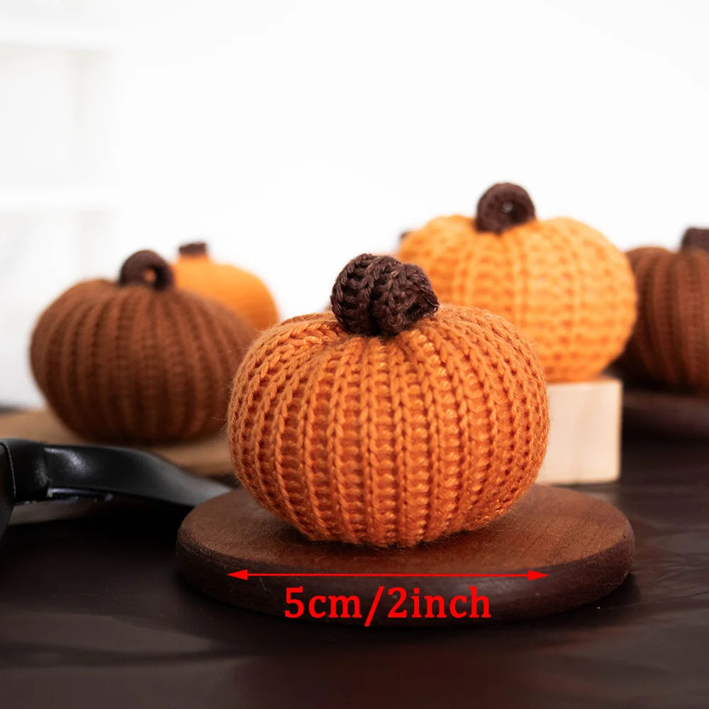 Knit Pumpkin Garland for Mantel Bookshelf Wall Hanging Little Pumpkin Baby Shower Decor Autumn Thanksgiving Accessory Cozy Gifts view 2