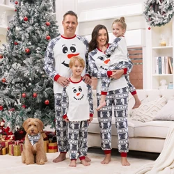 PatPat Matching Christmas Pajamas Family Snowman Pattern Long Sleeves PJs Sets