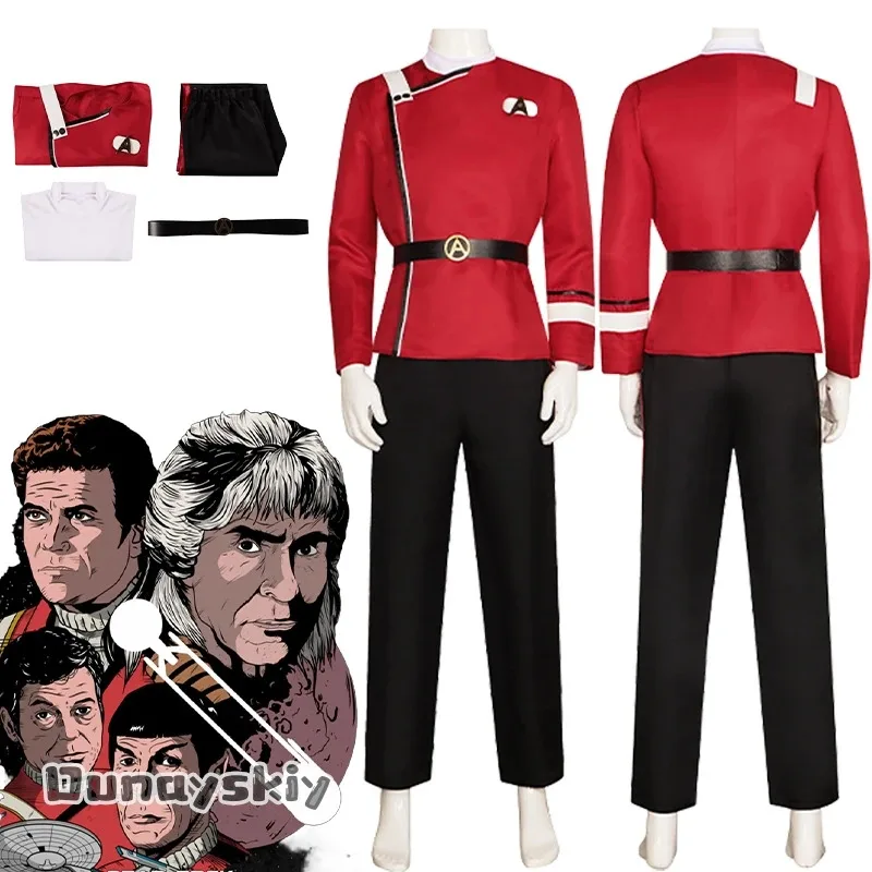 

XT8Anime Worlds Treks Cosplay Strange Costume Red Jackets Top Pants Undershirts Set S-3XL Starfleet Uniform Role-play PartyXT6@!