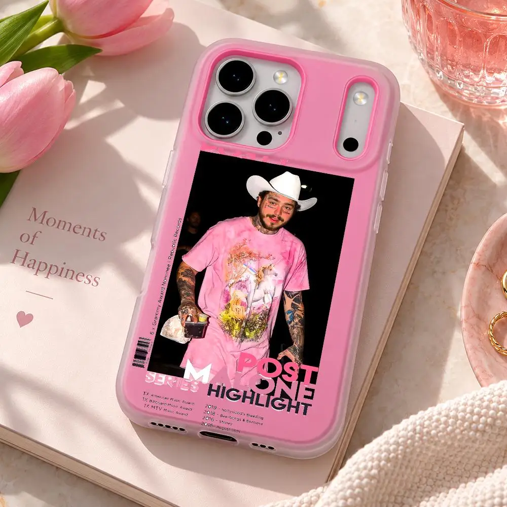 Singer Hot Post M-Malone Phone Case IPhone 18 17 16 15 14 13 Pro Max 2 In 1 Jelly Case Matte Clear Shockproof Cover