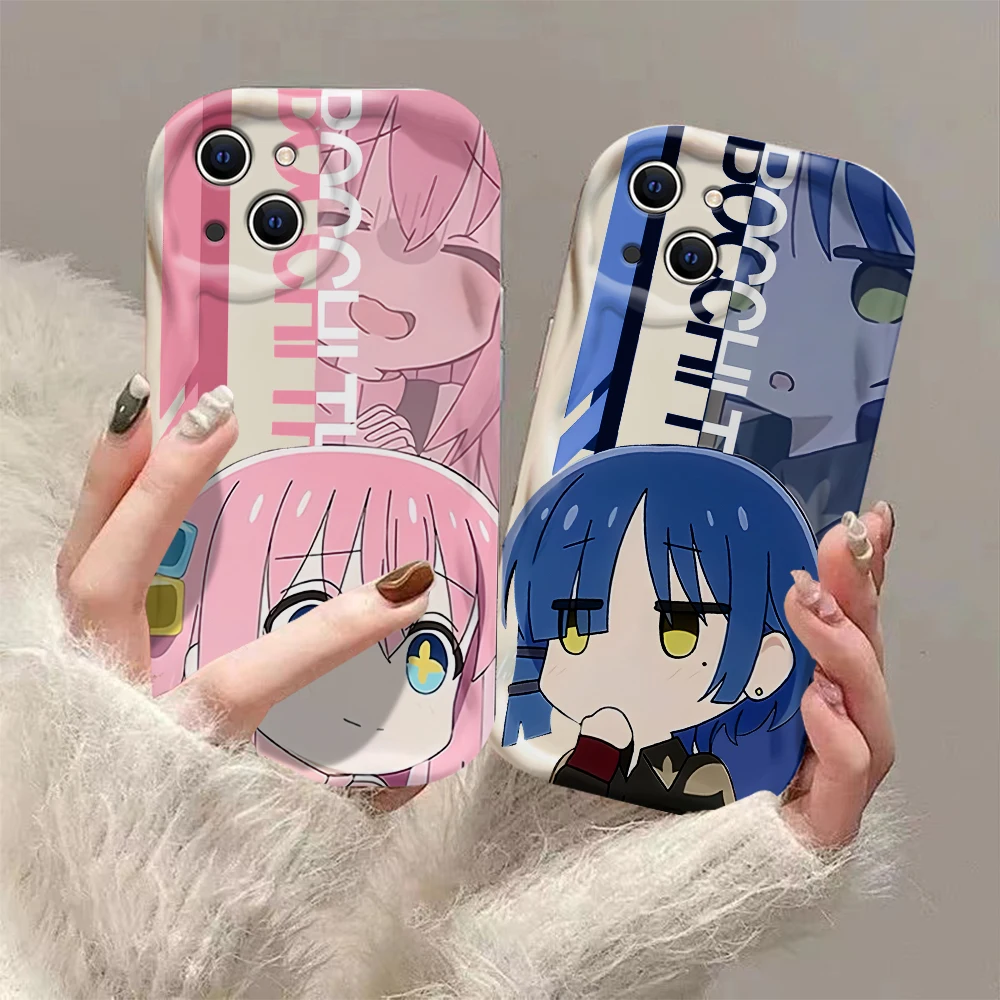 Cute Anime Bocchi the rock 3D Wave Case For Samsung A73 A72 A71 A55 A54 A53 A35 A34 A33 A25 A24 A23 A15 A14 A13 A05 A04 03 4G 5G