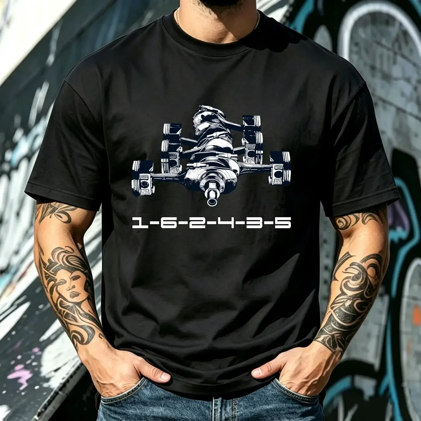 washed T Shirt German Boxer Flat Six Engine 1 6 2 4 3 5 Cylinder Firing Order vintage Washed Stretched Soft Casual Slightly