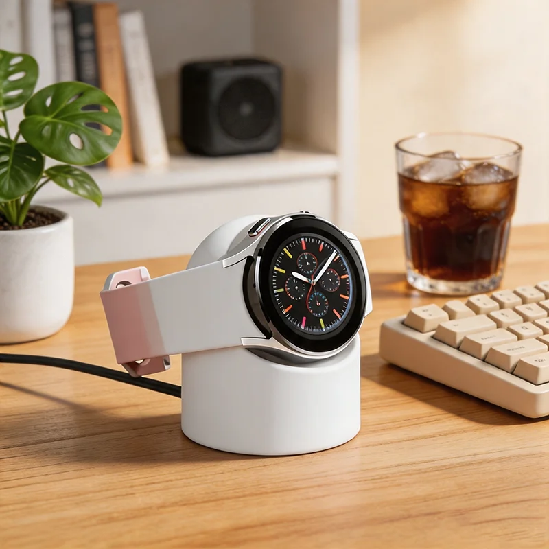 Silicone Watch Charger Stand Compatible with Apple Galaxy iWatch Ultra SE Series 8-11 Soft Base Desk Holder Nightstand Display