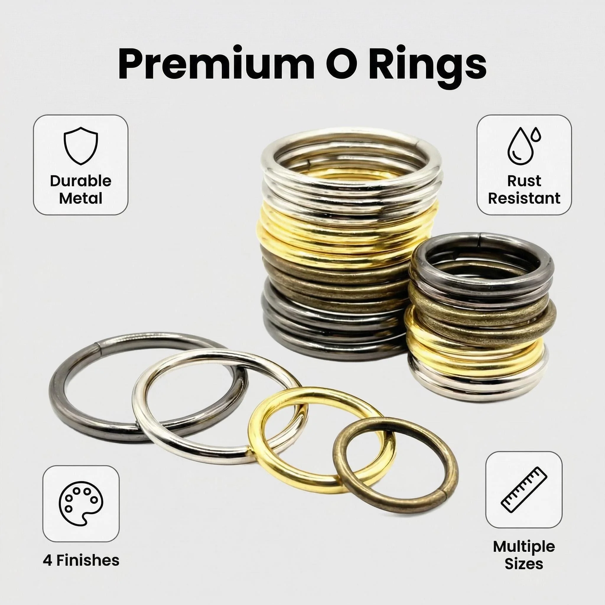 5pcs Heavy Duty Multi-Purpose Metal O Ring Metal Rings Buckle Rings for Hardware Bags Ring,DIY Accessories