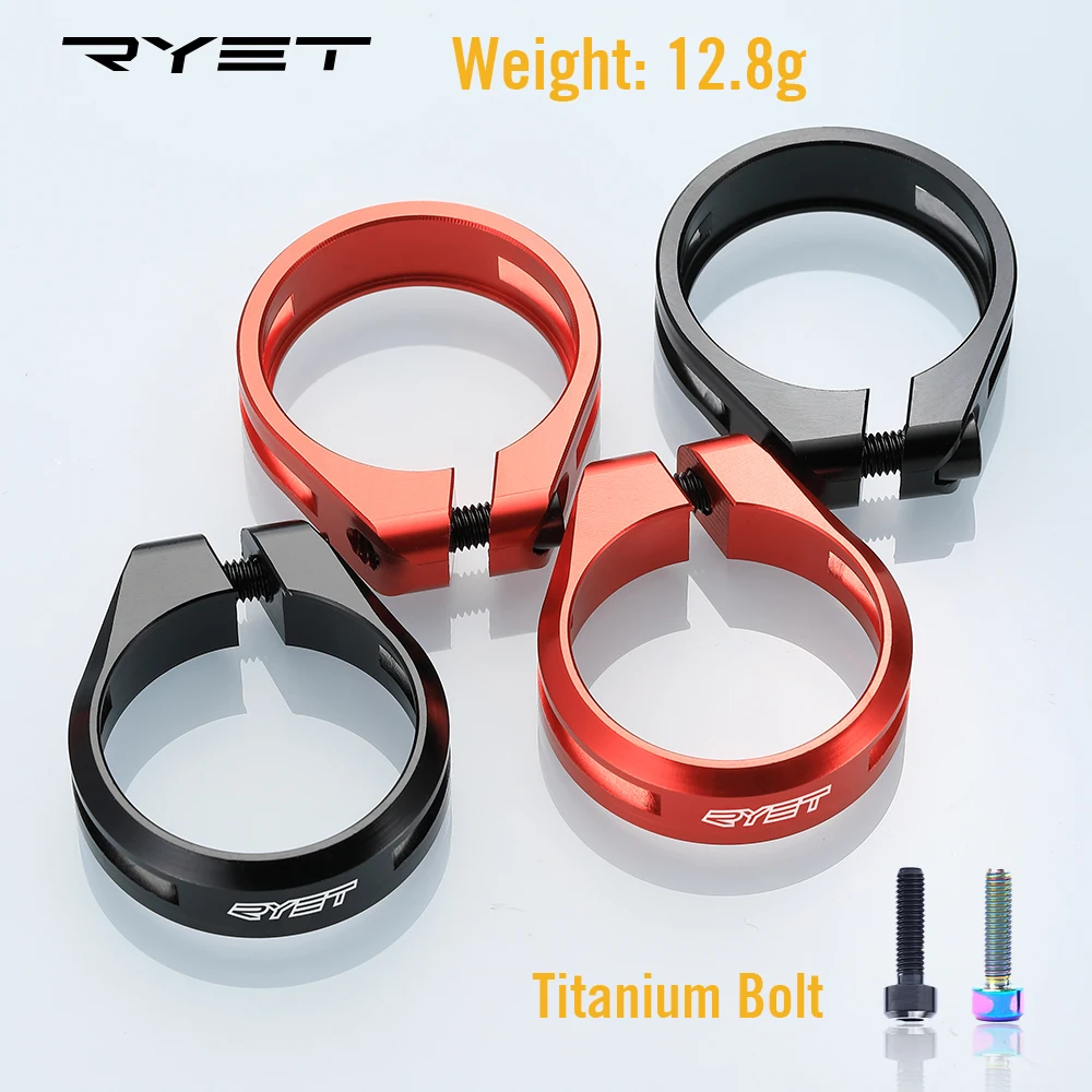 

RYET Ultralight Bike Seatpost Clamp 27.2/30.8/31.6mm CNC Machined Aluminum Alloy MTB Road Bicycle Saddle Lock
