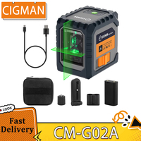 CIGMAN CM-G02A 2 Lines Laser Level, Selectable Laser Lines, Rechargeable Battery, 100 Ft Visibility, Rotatable 360°