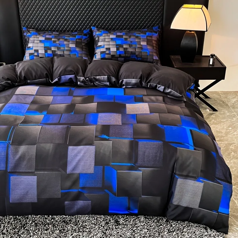 Cozy 3D Digital Print down Duvet Cover Set with 2 Pillowcases - Home Bedroom & Guest Room Bedding Comforter Cover
