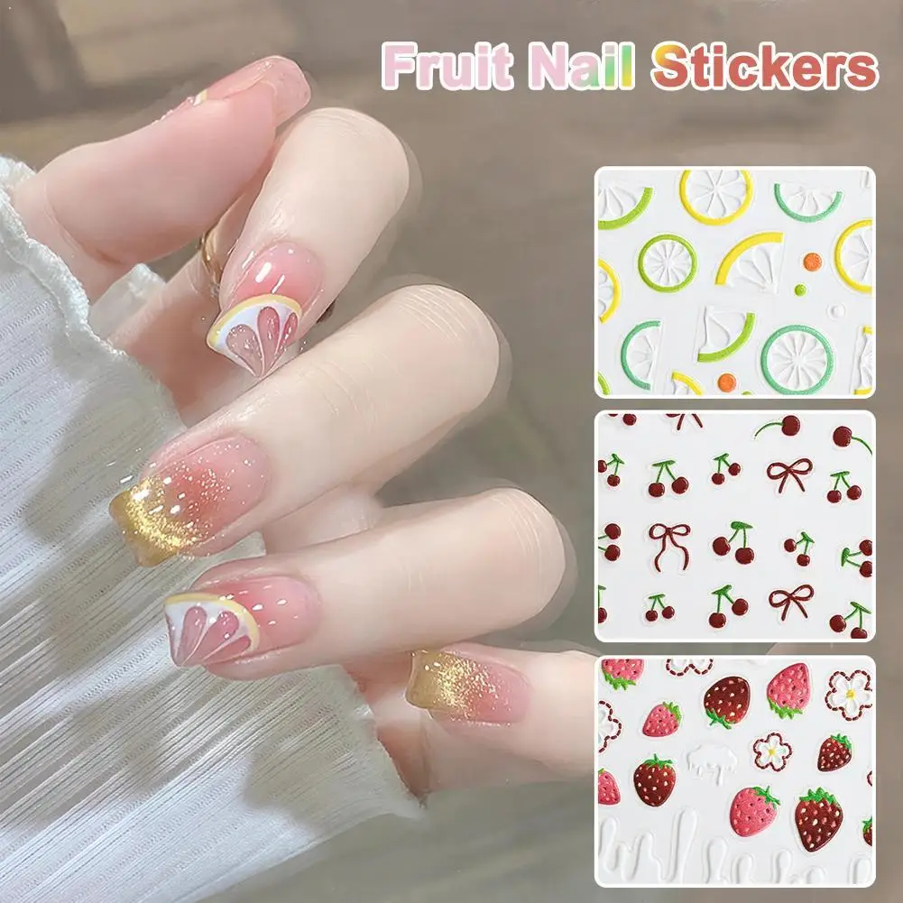

Fruit Nail Stickers Colorful Nail Art Stickers Decor Self-Adhesive Cartoon Fruit Nail Sticker For Women Girl Nail Sticker Tattoo