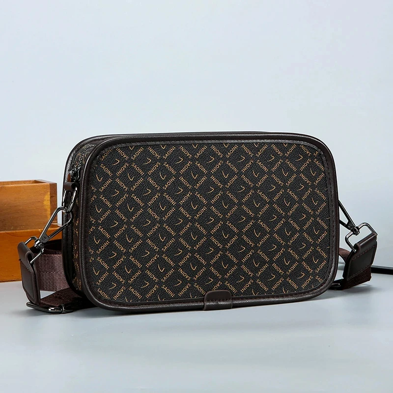 Multi-Functional Men Clutch Bag sacoche homme Business Men's Bag High Quality printed PU Leather Man's Handbag Shoulder Bag
