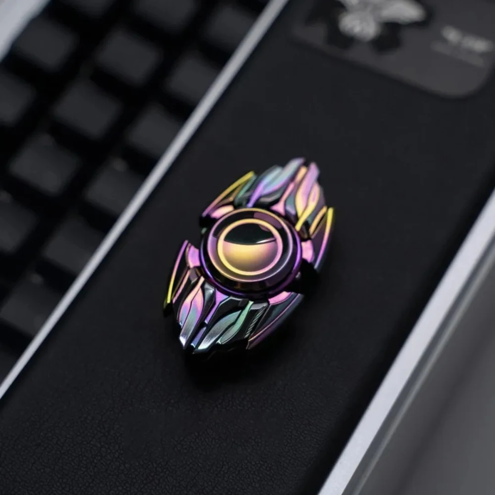 Hope Studio Fidget Spinner Zirconium Stress Relief Toy Fidget Toys Adults Open Nail Gyro Push Slider Two-bladed Fidget Spinner