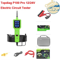 TopDiag P100 Pro Scanner 12V 24V Car Truck Power Scan Electric Circuit Tester Probe Car Battery Tester Automotive Tool PK PS100