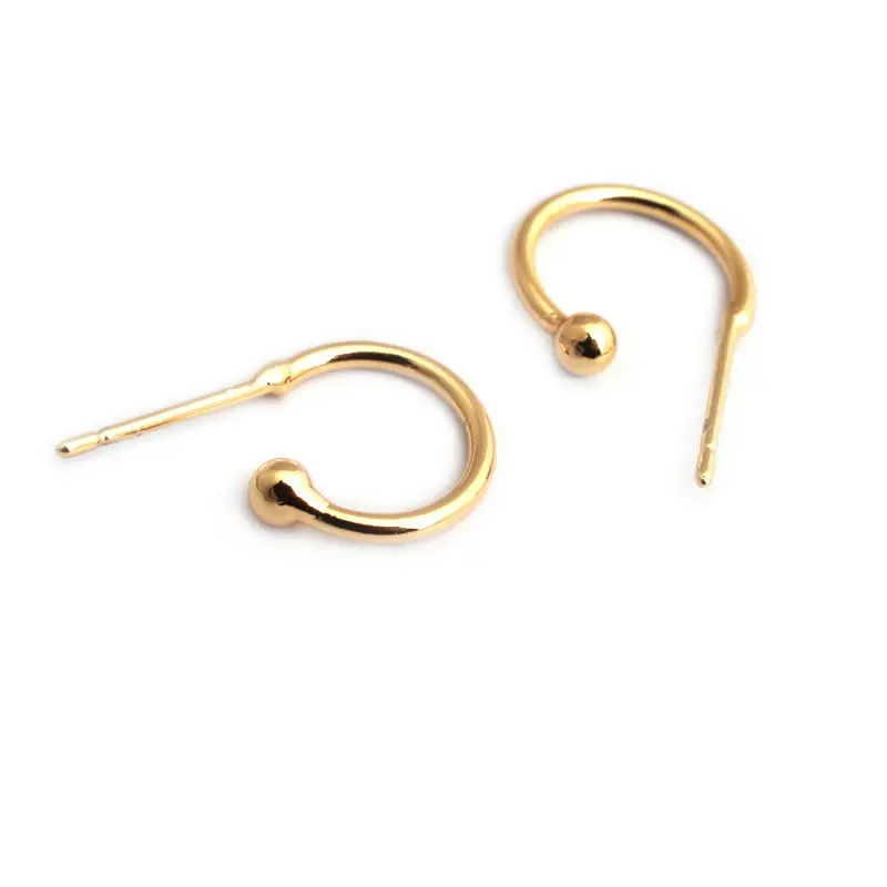 18K Gold Color Brass Ball Head Stud Earrings Pins Earrings High Quality Diy Jewelry Making Supplies Accessories for Women