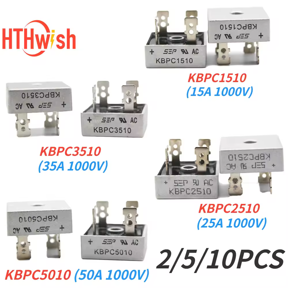 2-10 יחידות מתקן 100V KBPC1510 KBPC2510 KBPC3510 KBPC5010 15A 25A 35A 50A