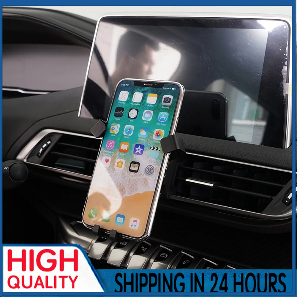 Air Vent Mount Stand Mobile Smart Phone Support For Peugeot 3008 5008 2017-2020 LHD RHD Hands-Free Holder Mout Set