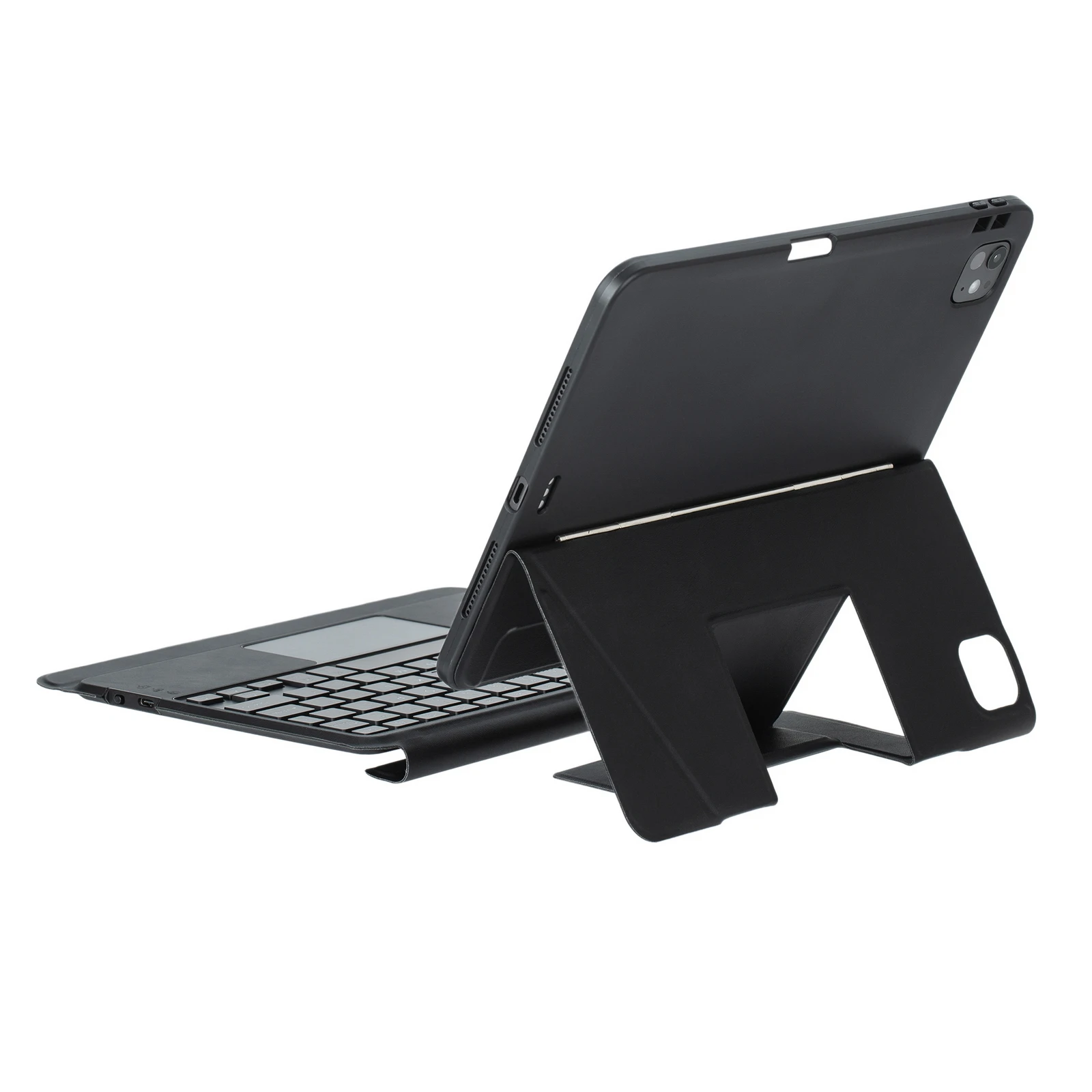 HY-13B لجهاز iPad Pro 11 (2024) حافظة جلدية قابلة للفصل مع لوحة مفاتيح متوافقة مع تقنية Bluetooth مع حامل عائم - أسود