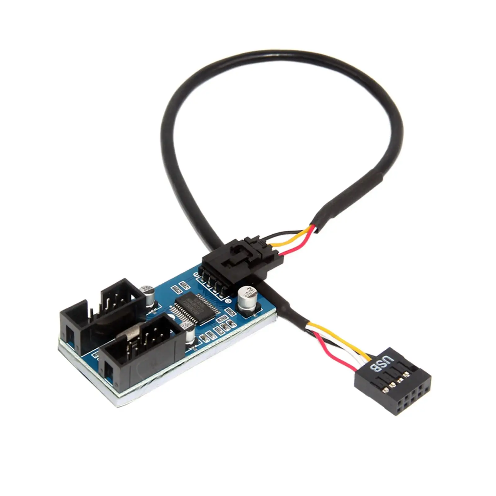 9-pin USB header connector, interface extension cable, connector, 1