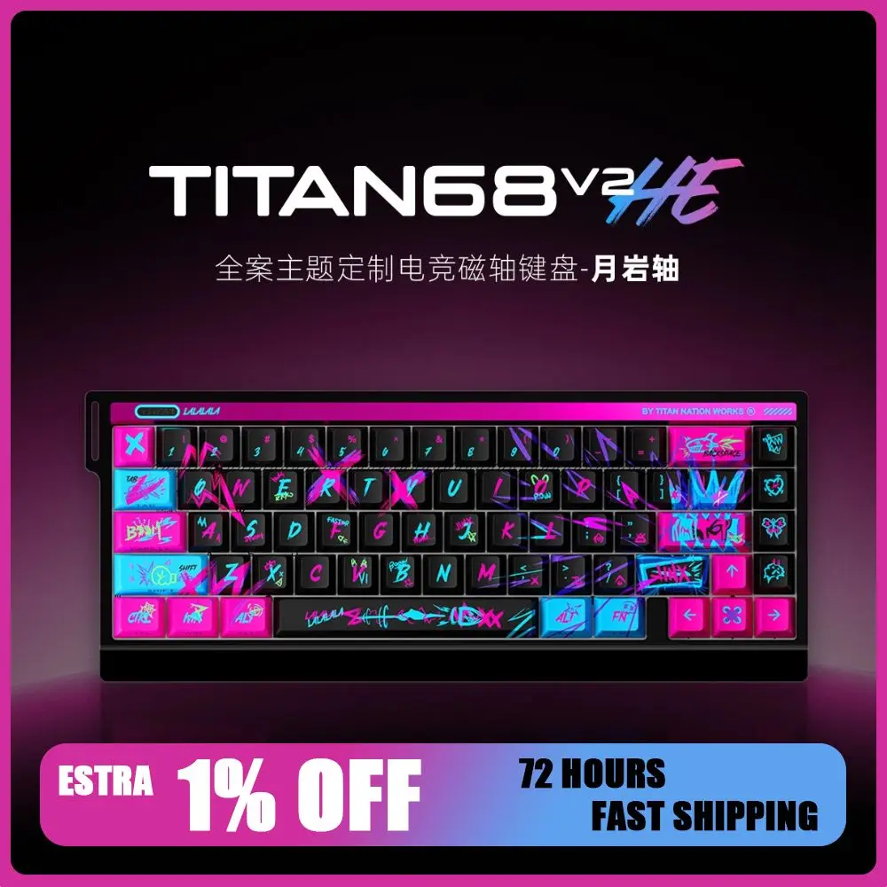 

Titan Nation TITAN68V2HE Keyboard Wired Magnetic Axis RT0.001mm 0.08ms TITAN2.0HUB Low Delay 8KHz PC Esports Laptop Keyboards