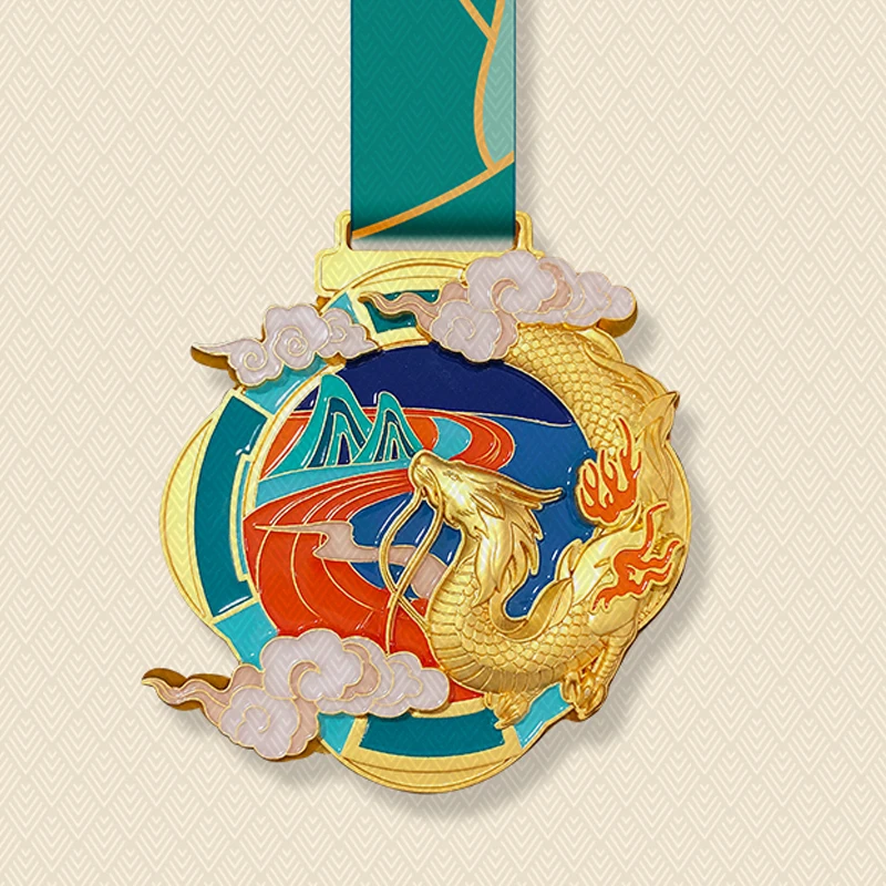 Customized Chinese Style Animal Shape Medal, Marathon Enterprise Event Excellent Employee Commemorative Children's Metal, 3Pc