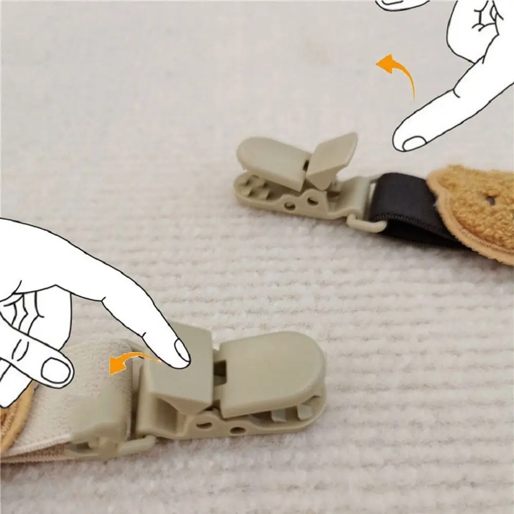 Accessories Adjustable For Children Hanging Anti-slip Skirt Pants Strap Clip Suspenders Clip Bear Strap Clip Shoulder Clip