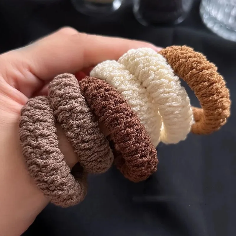 6PCS New Fashion Boutique Simple Thicken Ponytail Holders Gumka Elastyczne opaski do włosów Kobiety Dziewczyny Akcesoria do włosów Nakrycia głowy — zdjęcie 5