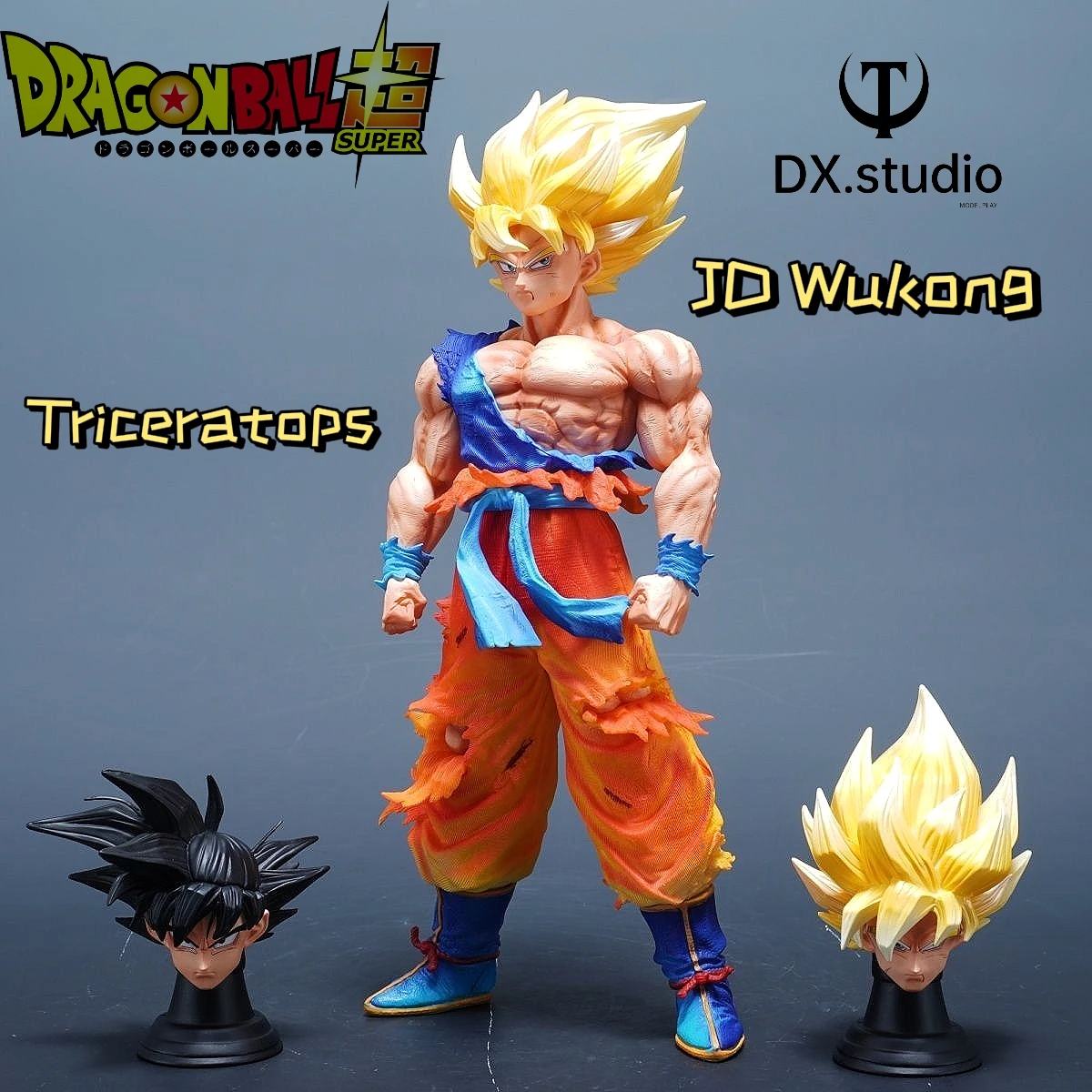 

30 см LK studio jD Wukong фигурка дракона ballz Ssj3 Broly аниме фигурки сменные три головки ПВХ режим коллекции подарки