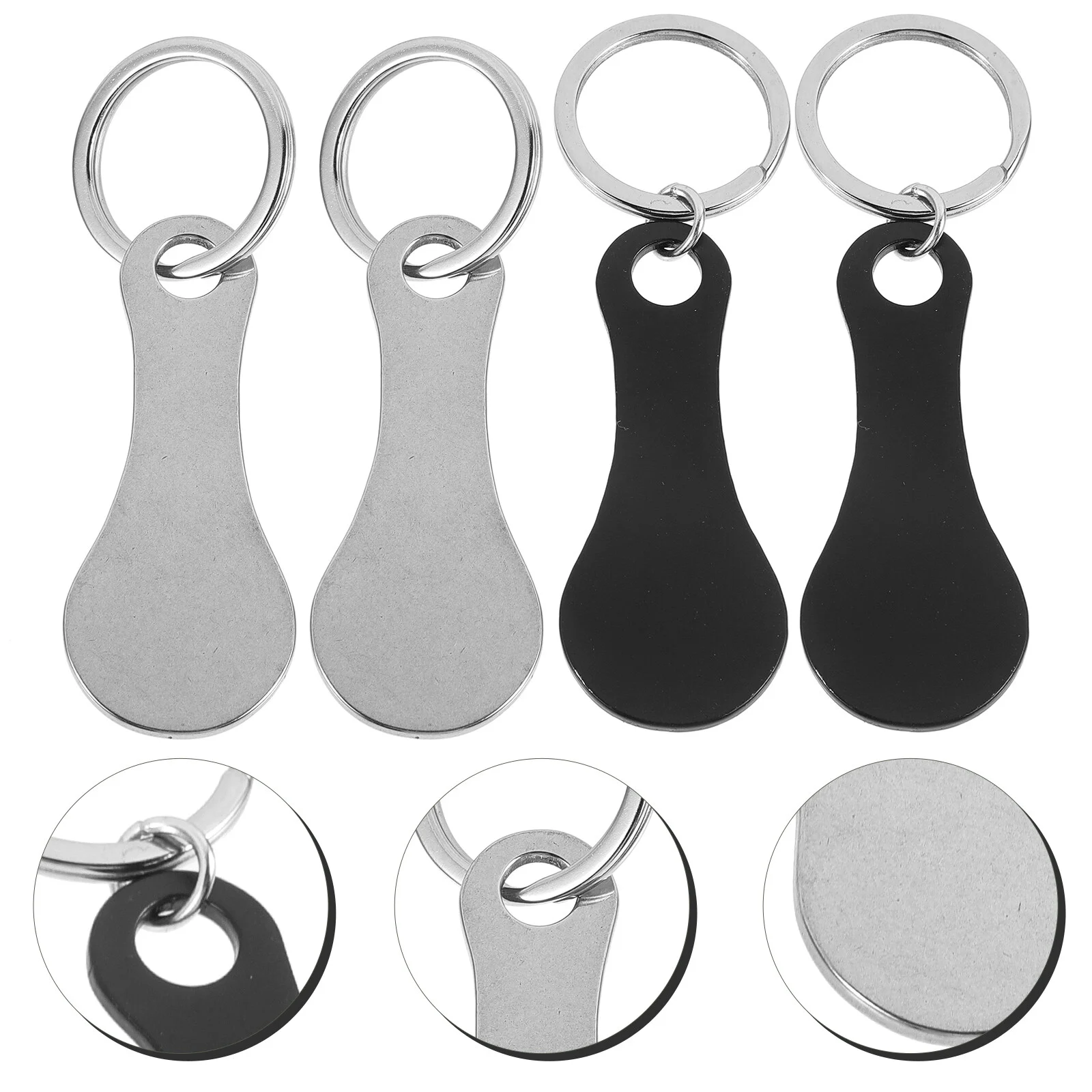 

4Pcs Key Ring Metal Shopping Trolley Tokens Trolley Tokens Trolley Tokens Cart Shopping Cart Token Supermarket Cart Keychain