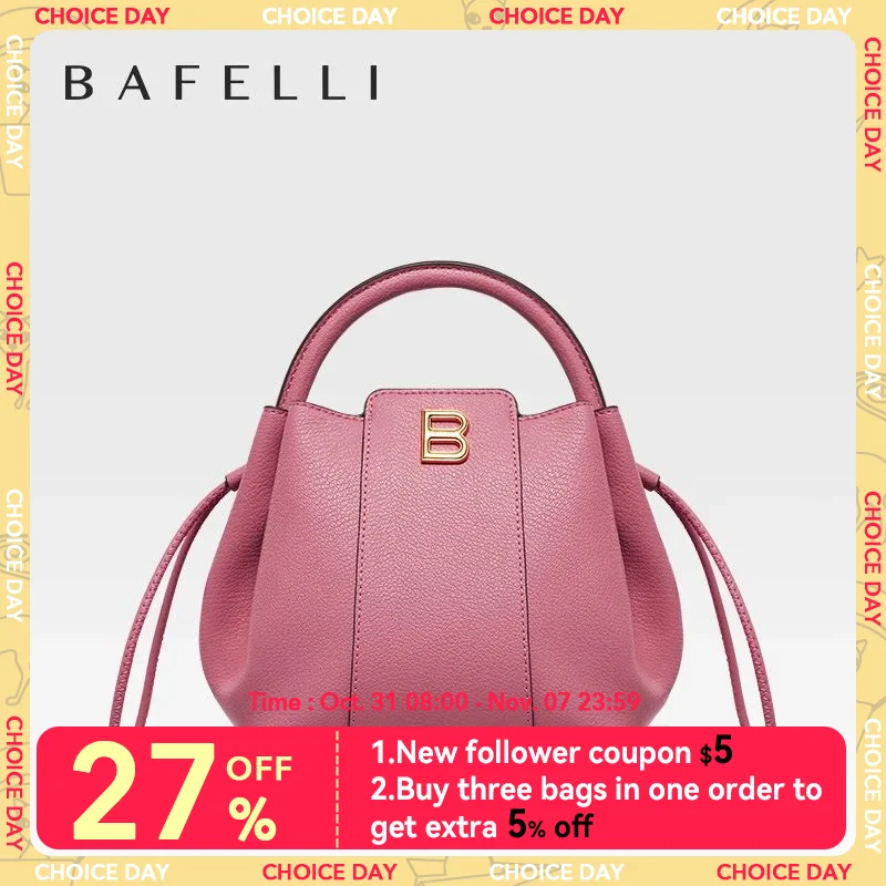 

BAFELLI 2024 NEW WOMEN'S HANDBAG FAHISON BUCKET RETRO CLASSIC CASUAL STYLE TRENDING LUXURY BRAND DESIGNER FEMALE PURSE