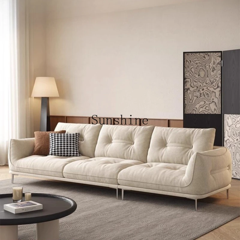 

Modern minimalist cream wind cotton and linen small apartment tall cat scratching cloth sofa