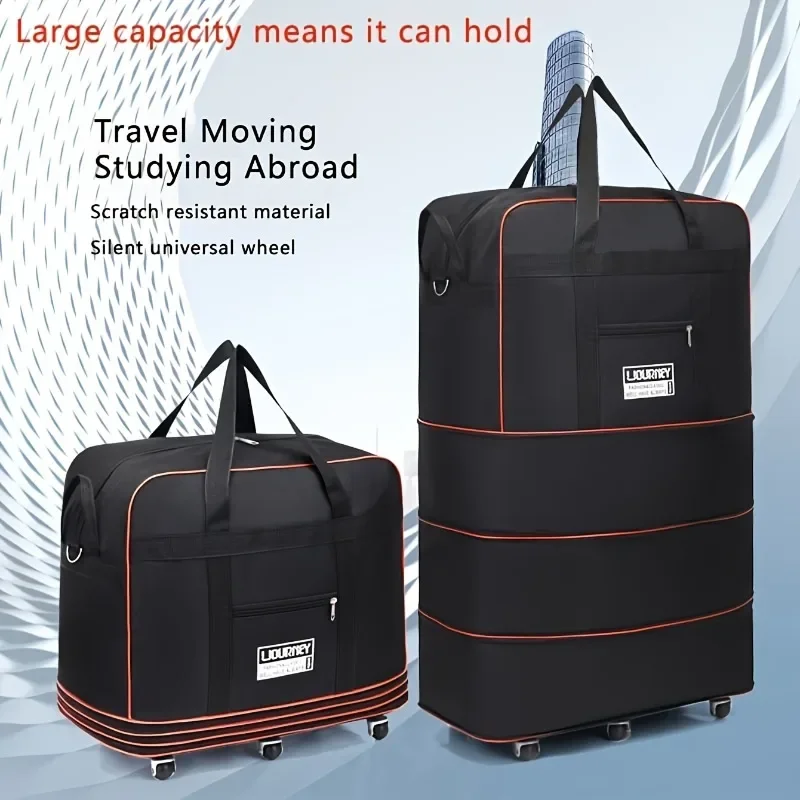 Foldable Travel Luggage Bag with Wheels, Backpack for Business Trip with Wheels, Large-capacity Travel Bag with Wheels