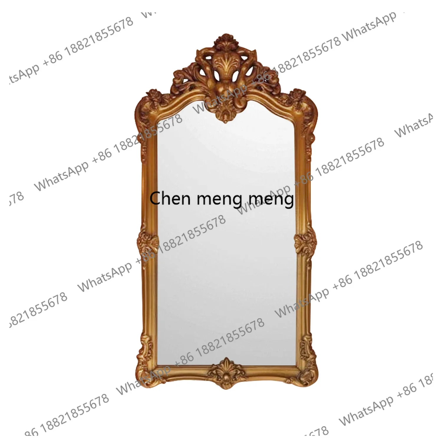 

American wall mounted carved half-body mirror luxury French living room decorative mirror fireplace mirror